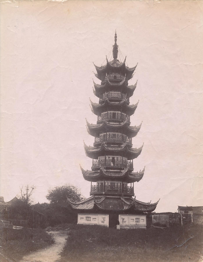 Albumen photo of Shanghai Longhua pagoda