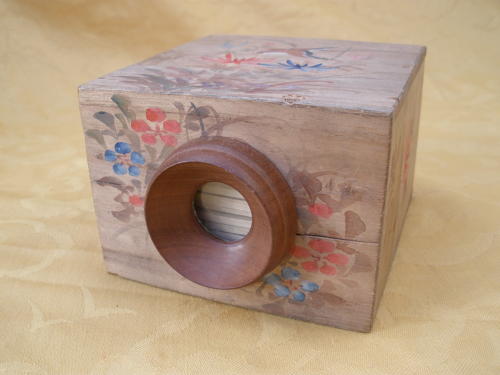 Vintage Peep Box with 18 Japanese hold light tinted CDV photos