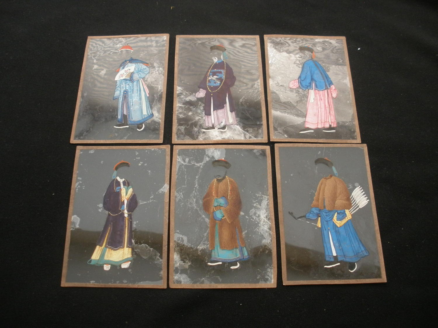 Vear Rare Set of 12 Mica Chinese changing Face Pictures