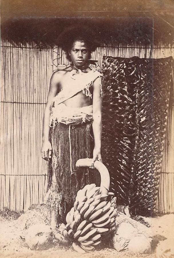 Native Man Fiji  Suva C1890