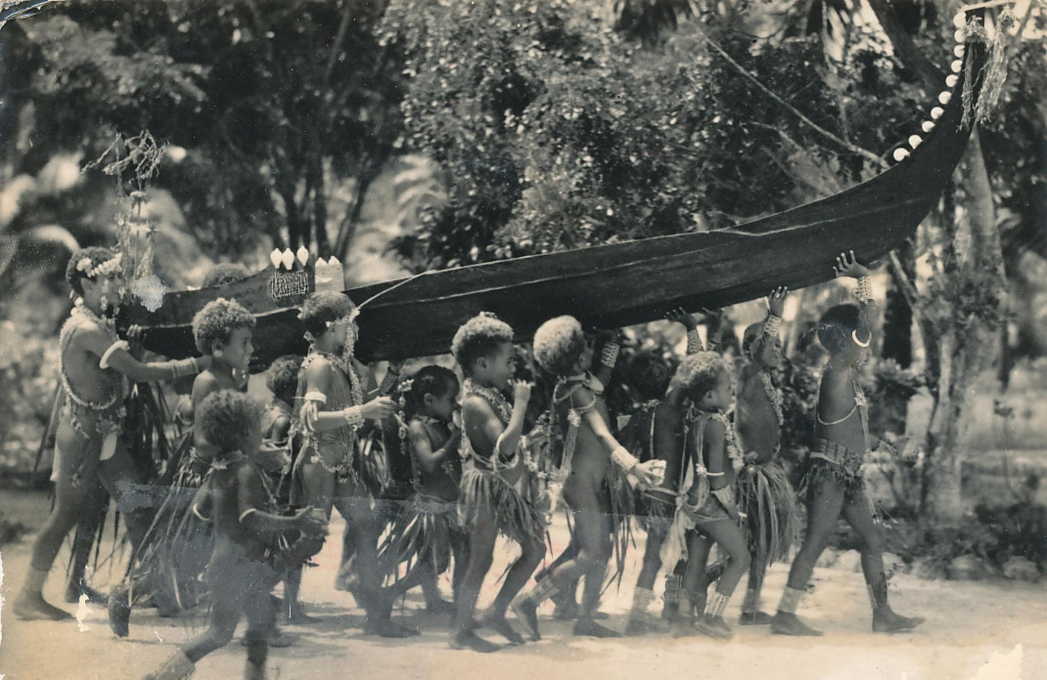 Native Children crying Canoe Solomon Island C1930