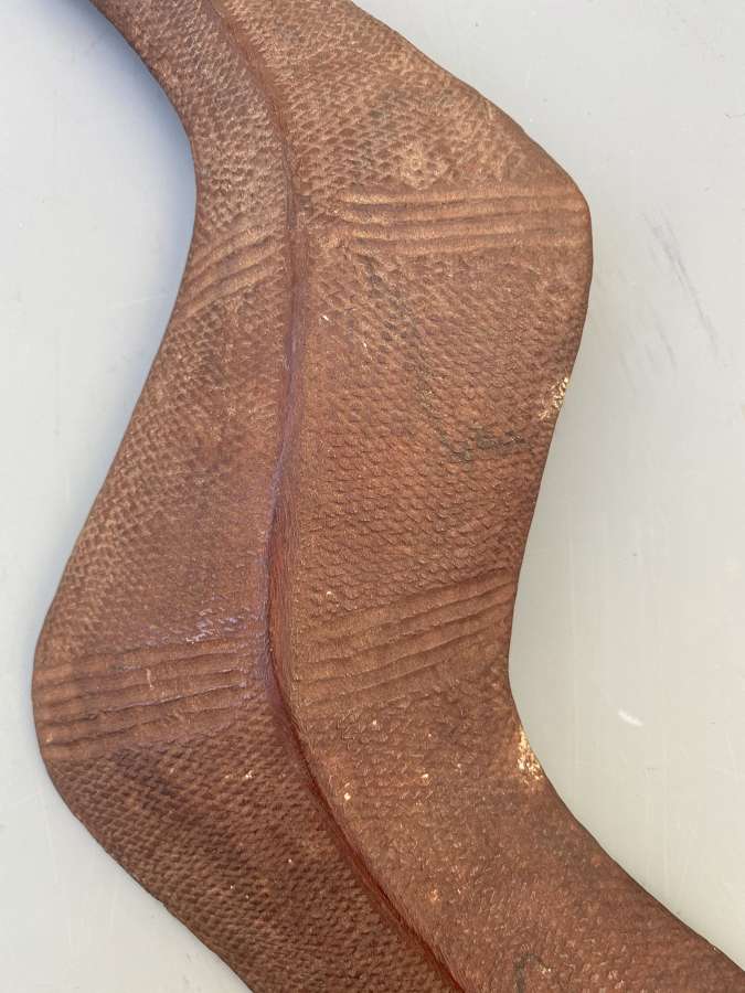 Australian Aboriginal boys Initiation carved wood snake