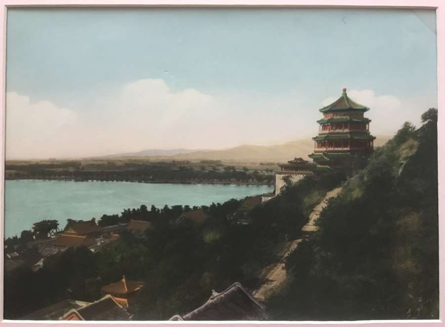 Large Format Hand Colored Photo Summer Palace Peking China C1930