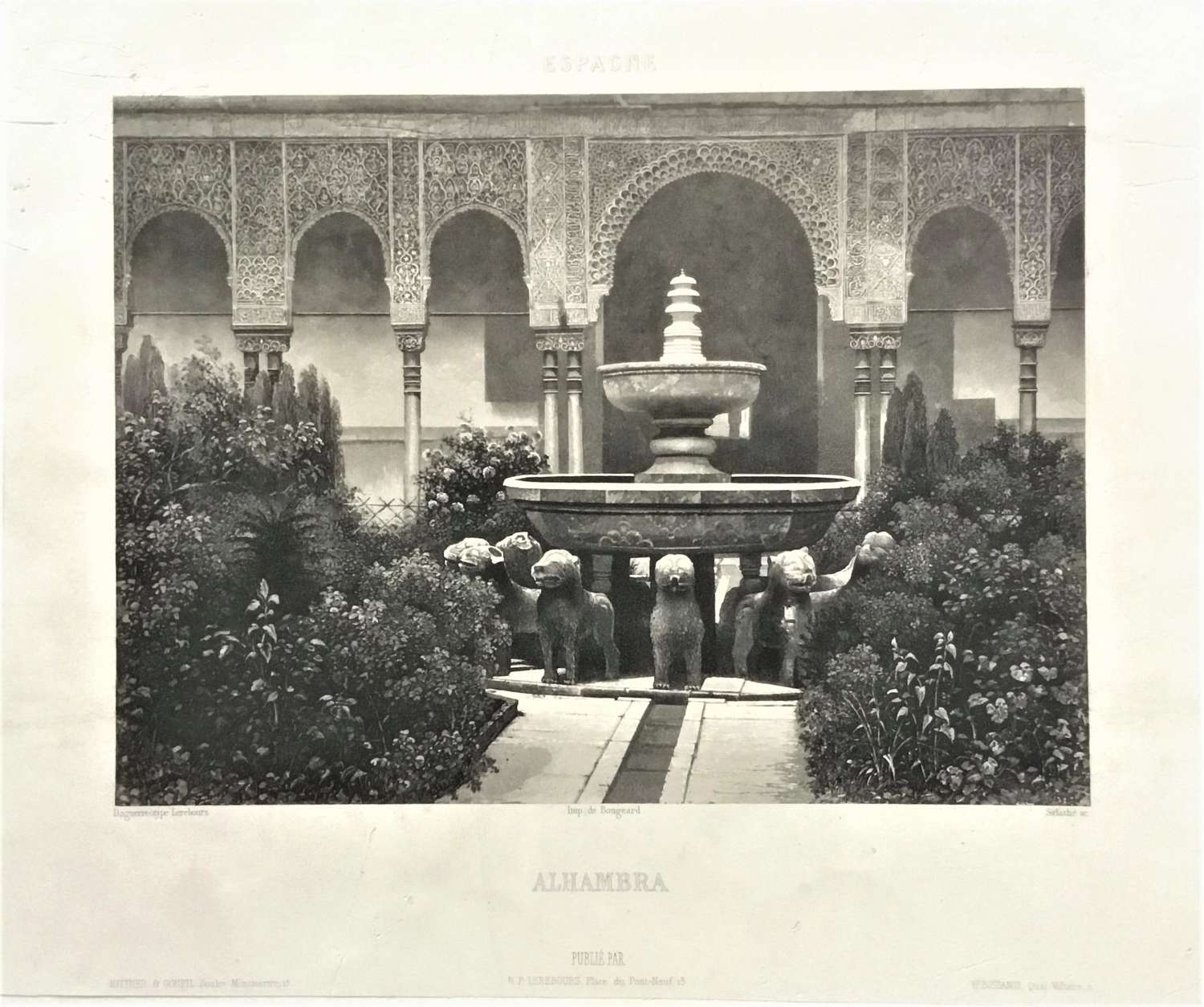 Alhambra Spain. N.P.Lerebours, C1841