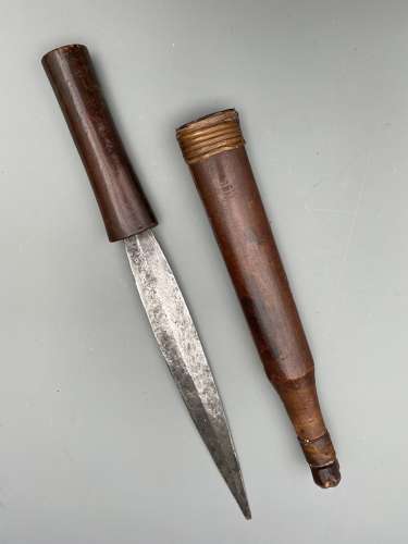 Shona dagger with carved wooden sheath Zimbabwa  Africa