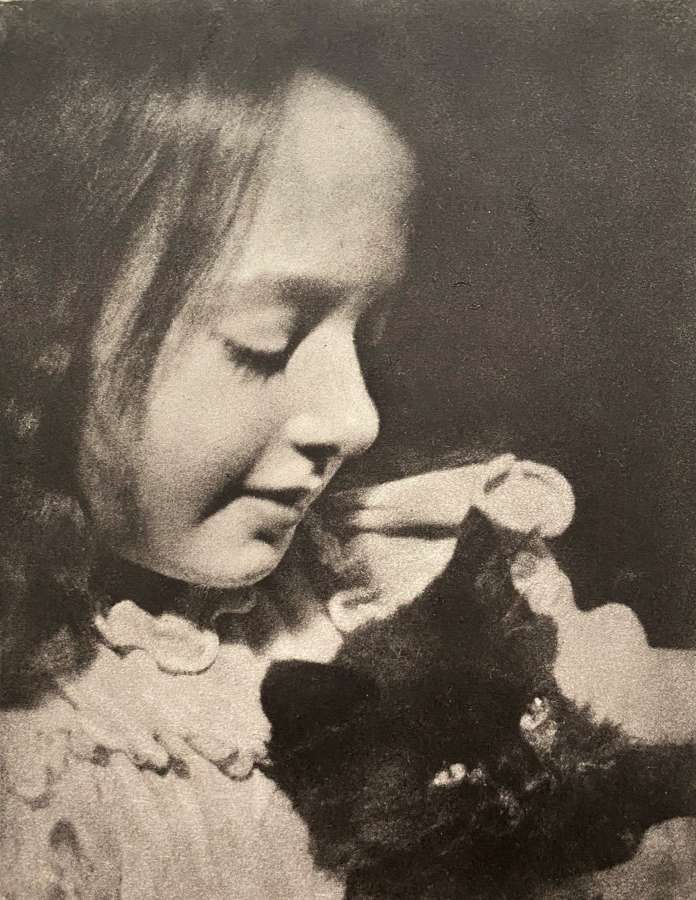 A Little Girl And Cat By Alexander Wilson Hill Scotland C1925