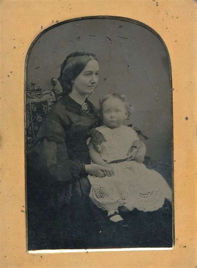  1/4 Plate Ambrotype Mother and Baby C1860