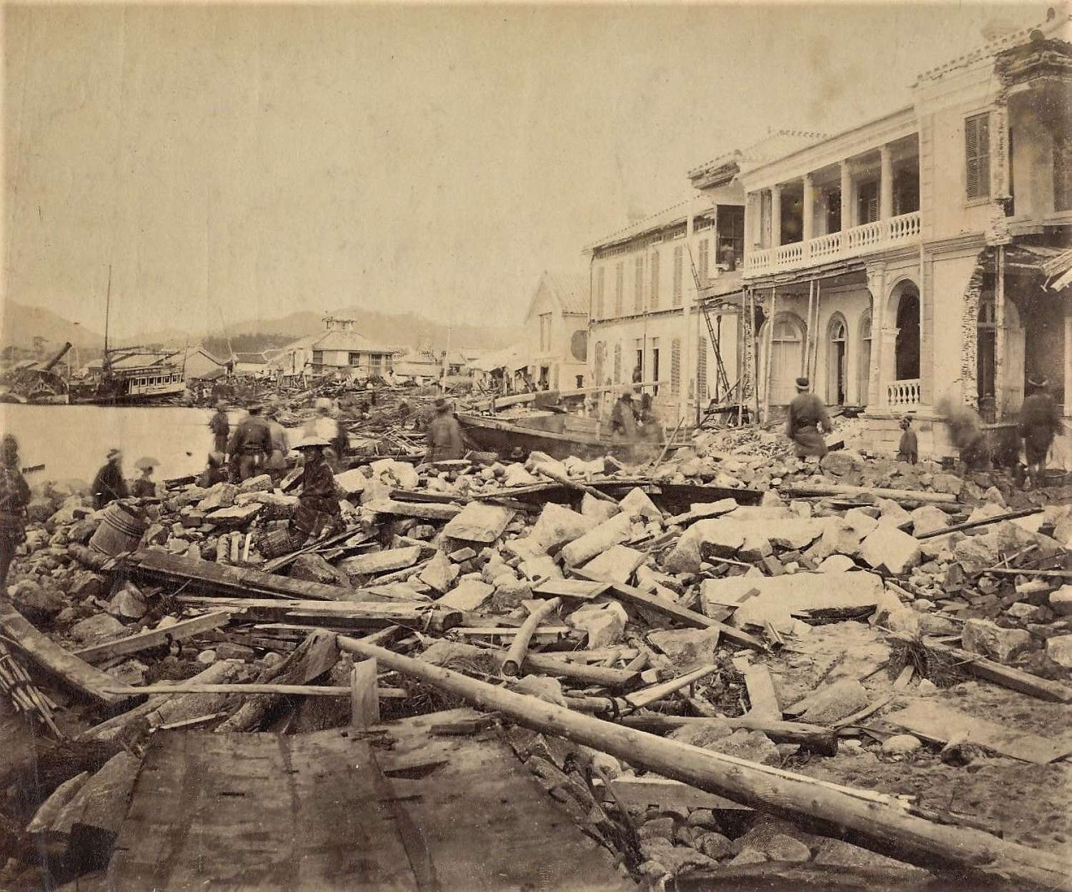 ' Kobe Typhoon' Japan 1871 Attributed to Auguste Gorde.
