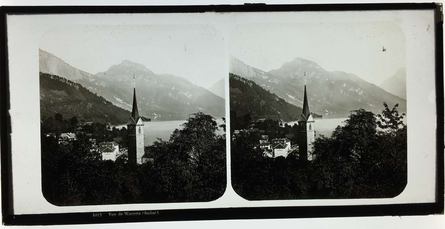 Stereo Glass  View of The Waeggis. Switzerland  C1860. No 4013