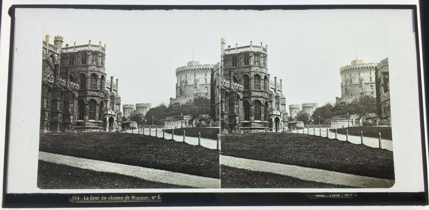 Glass Stereoview Windsor  C1860  by Ferrier & Soulier