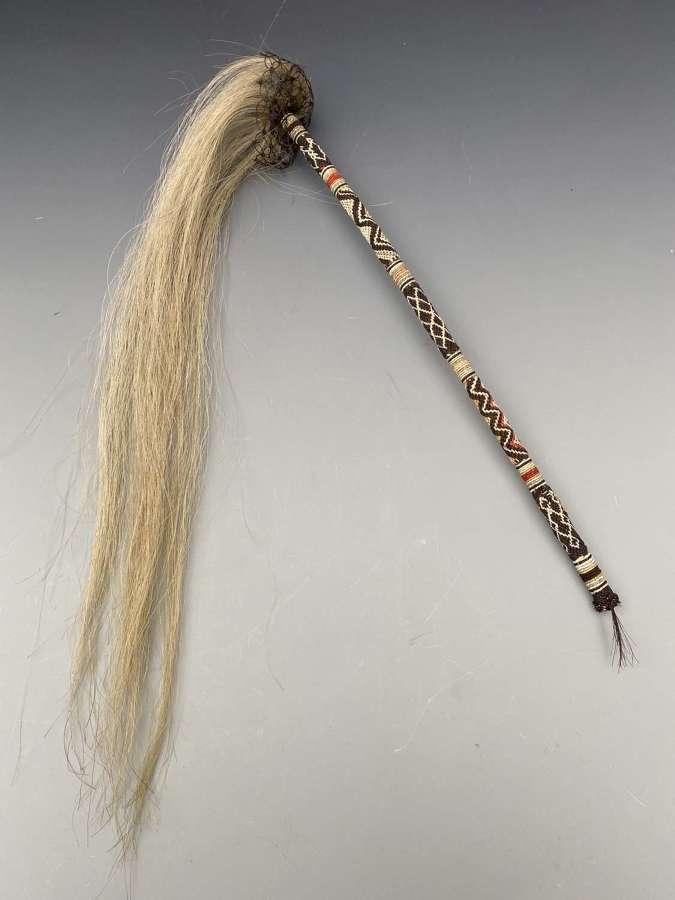 South African Fly Whisk dyed and natural animal hair