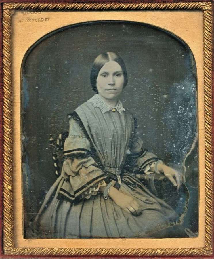 Hand Tinted 1/6 Plate Daguerreotype of a Beautiful Lady  C1850