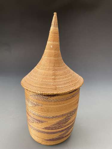 A fine double layered Tutsi Agaseke Basket Rwanda