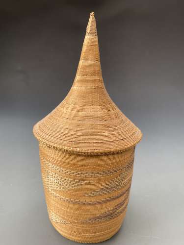 A fine double layered Tutsi Agaseke Basket Rwanda