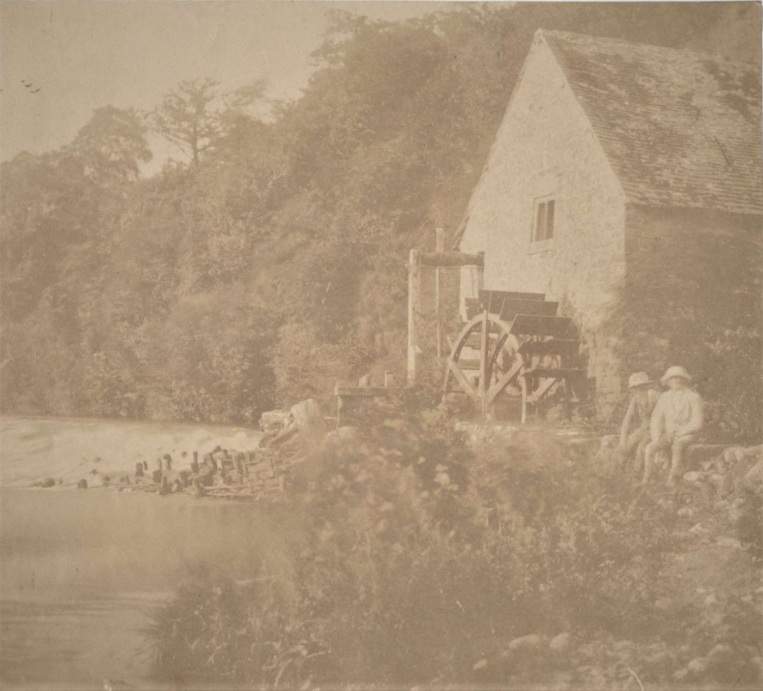 Frederick Scott Archer , Weir Mill on the River Usk Wales. Early 1850s