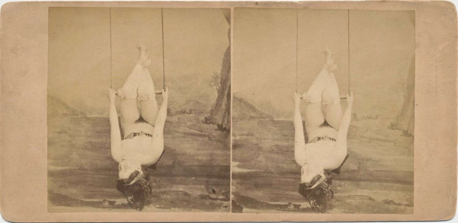 Early Stereoview Nude C1855  Att; Auguste Belloc