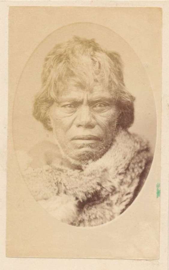 CDV photo Maori chief &nbsp;with Moko tattoo, New Zealand C1875